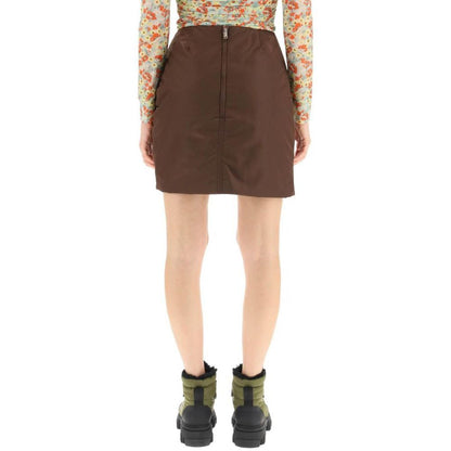 Brown Acetate Mini Skirt