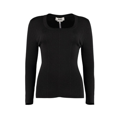 Black Cotton Wool Polyamide Sweatshirt