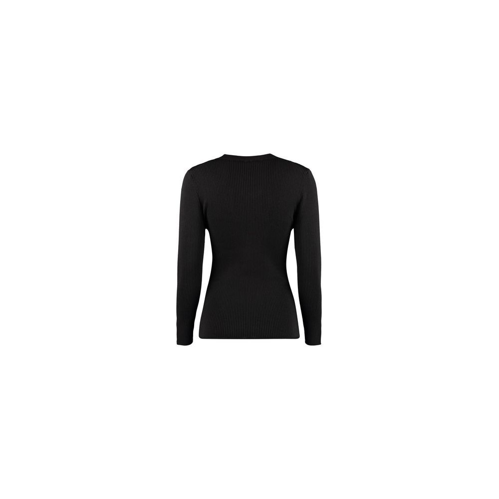 Black Cotton Wool Polyamide Sweatshirt