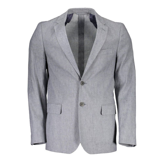 Gray Cotton Blazer