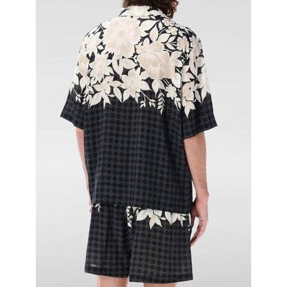 Black Silk Pattern Shirt