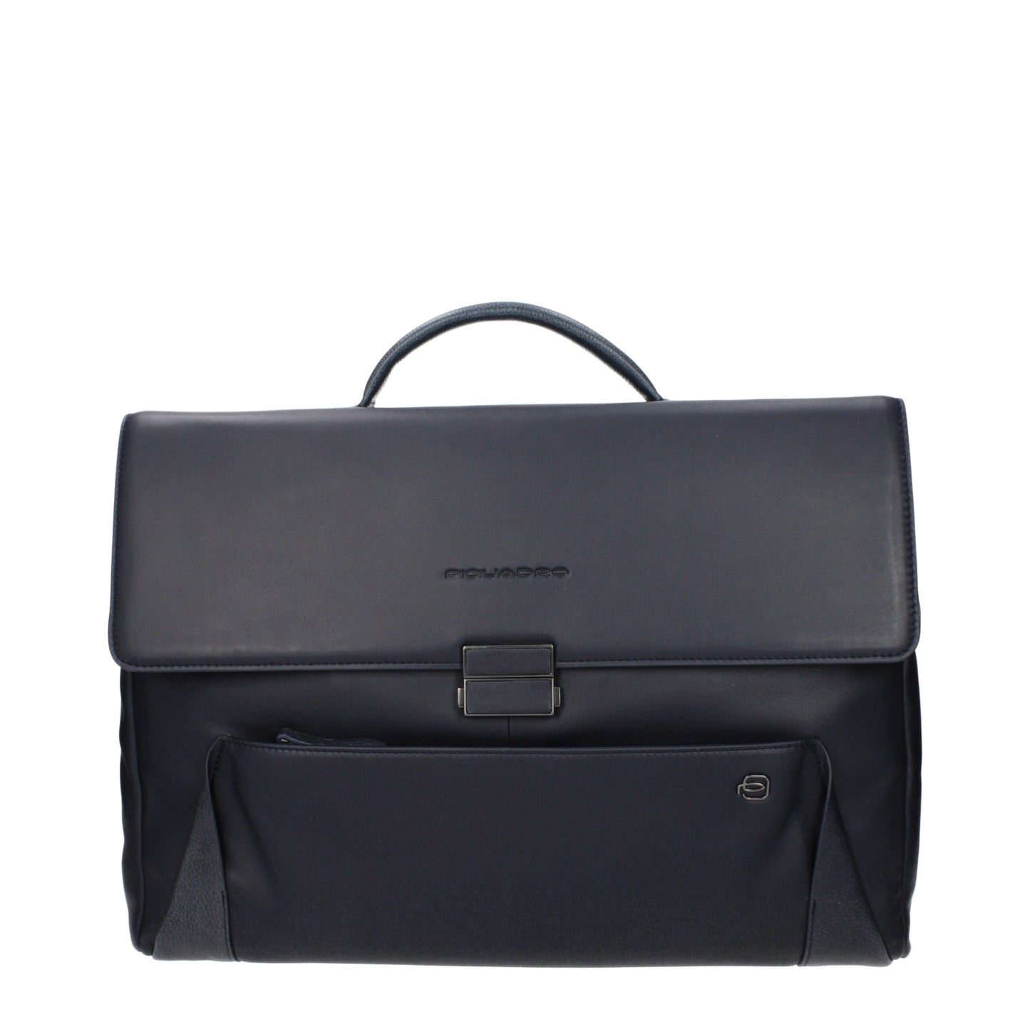 Blue Leather Business And Laptop Bag