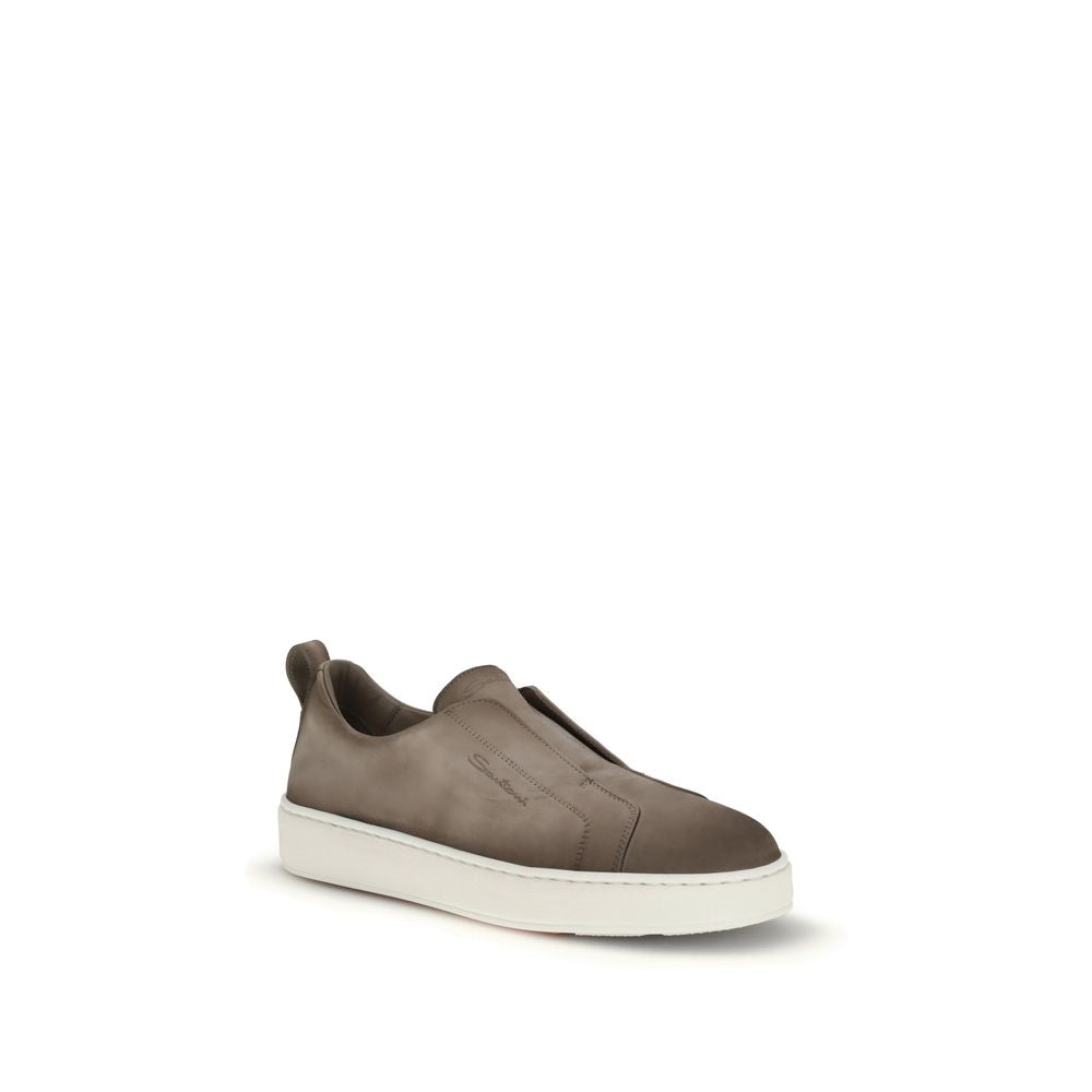 Beige Rubber Low Top Sneakers