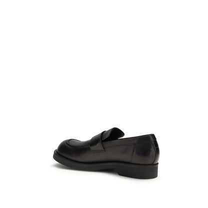 Black Calf Leather Bos Taurus Slip-On Loafers