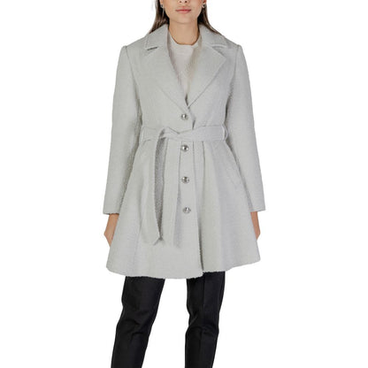 Gray Polyester And Wool Coat