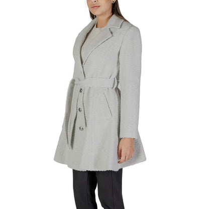 Gray Polyester And Wool Coat