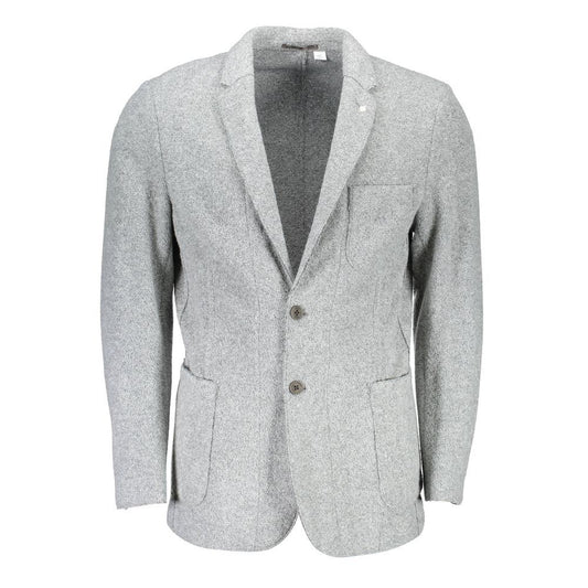 Gray Polyester And Wool Blazer