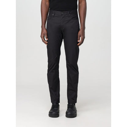 Black Cotton Casual Pants