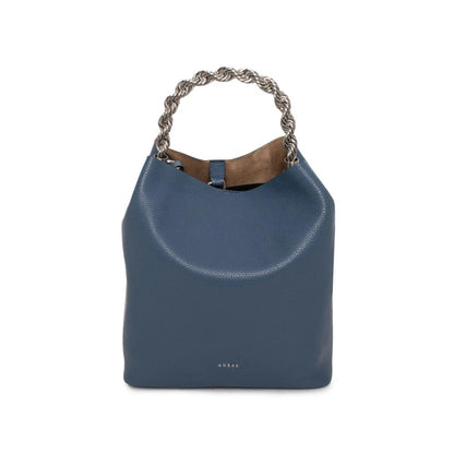Blue Leather Shoulder Bag
