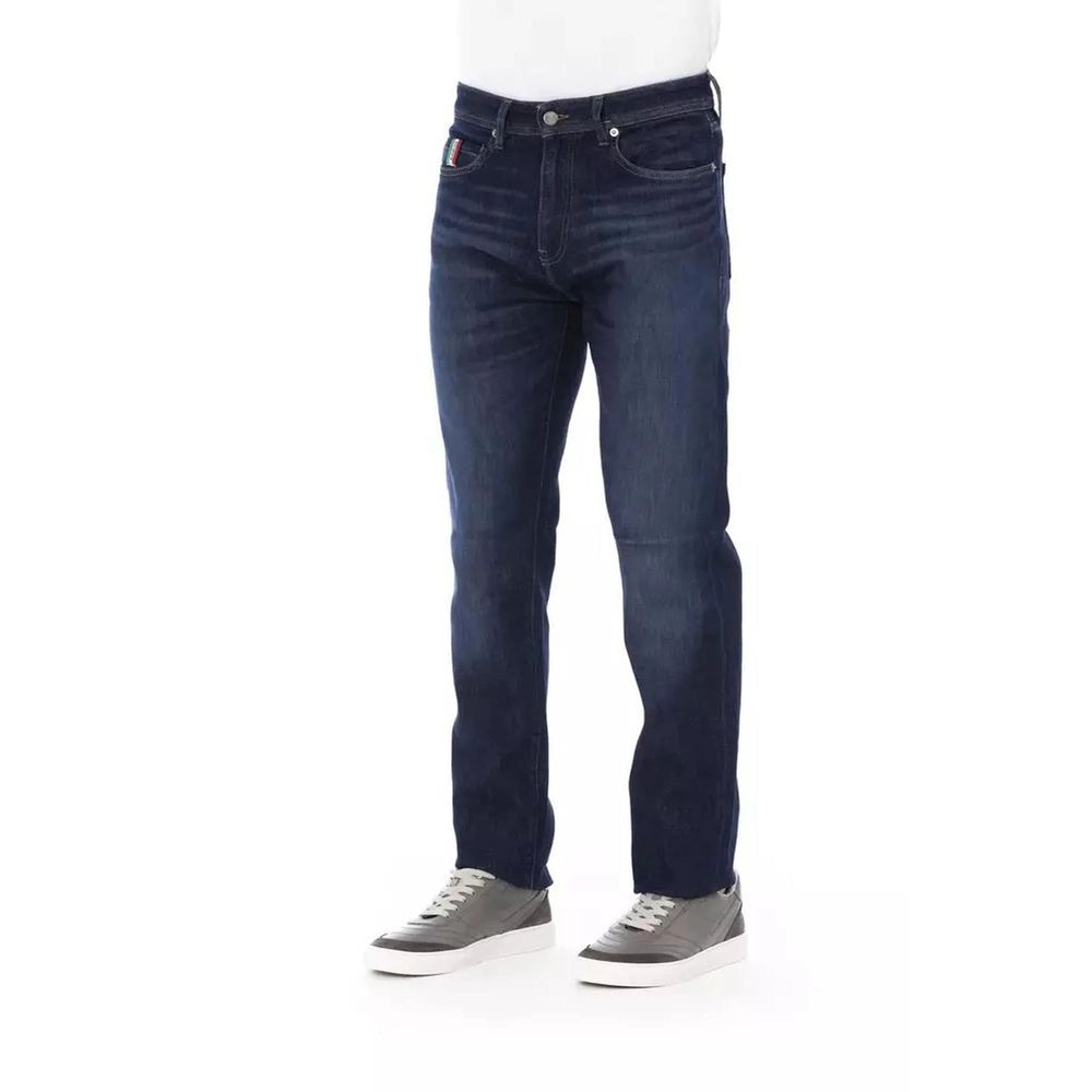 Blue Cotton Slim Fit Jeans