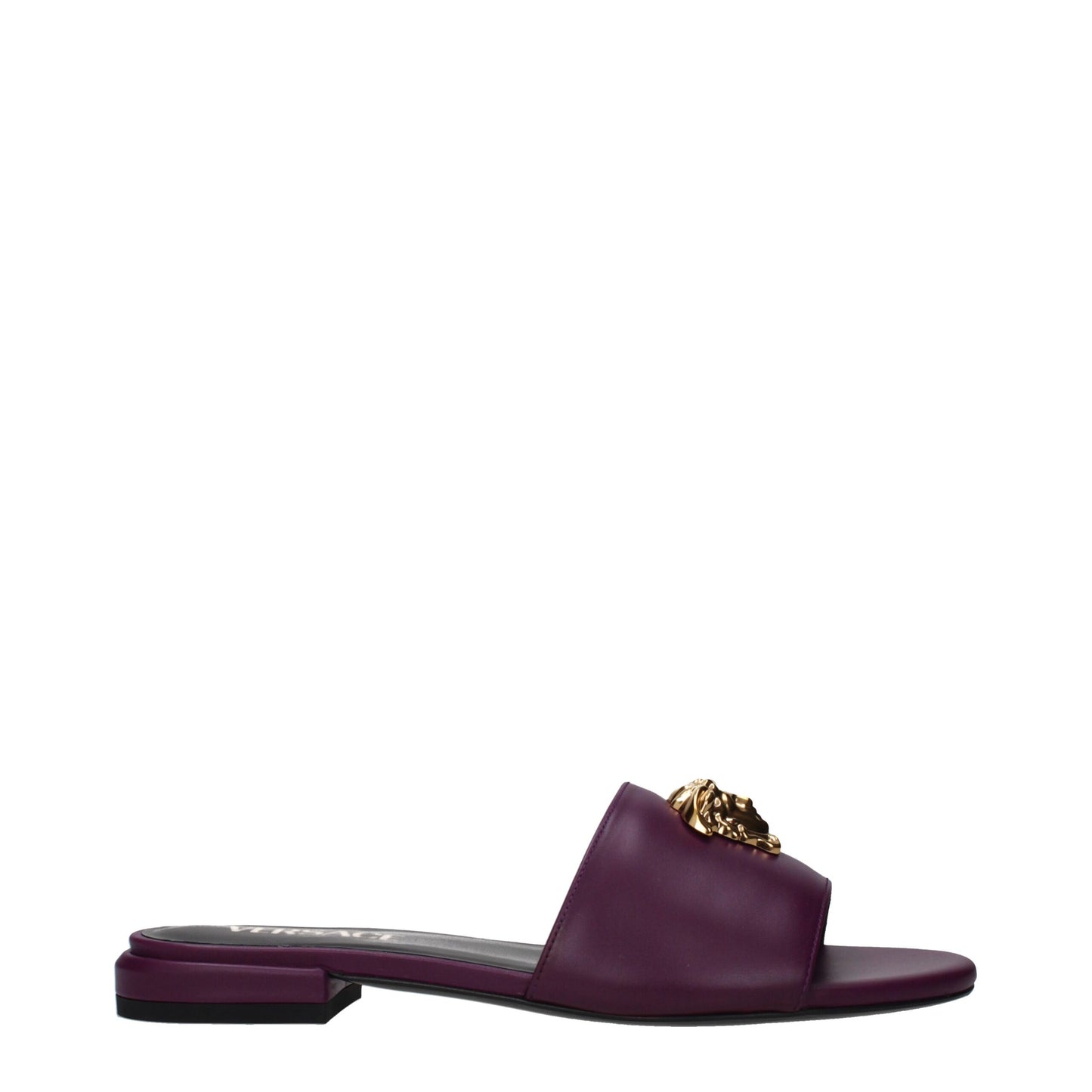 Purple Leather Slippers