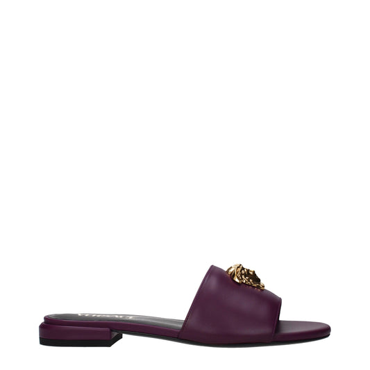 Purple Leather Slippers