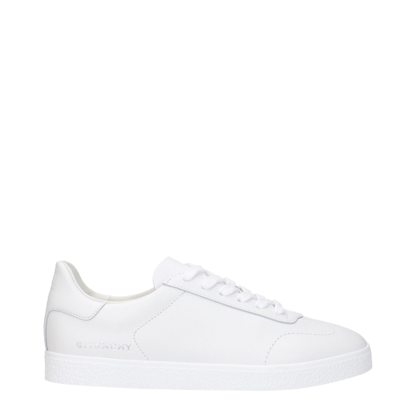 White Leather Low Top Sneakers