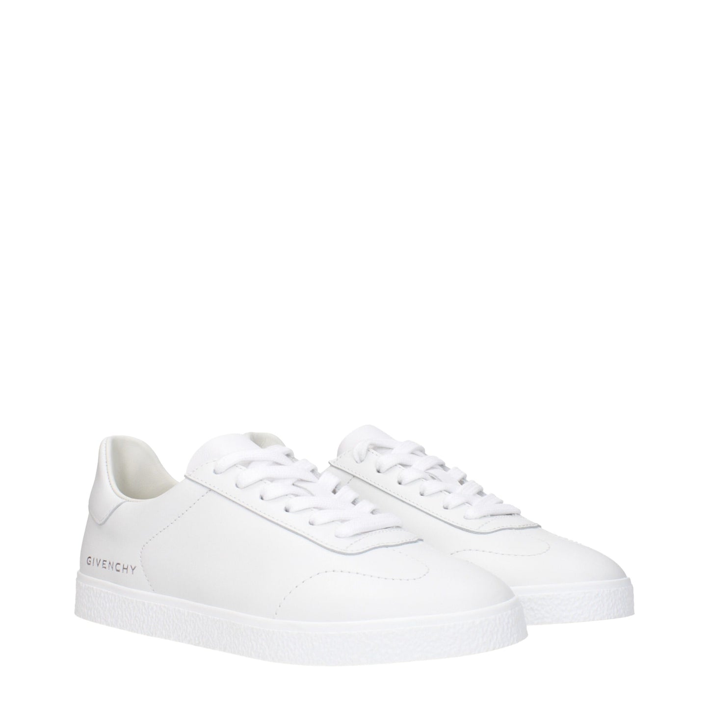 White Leather Low Top Sneakers