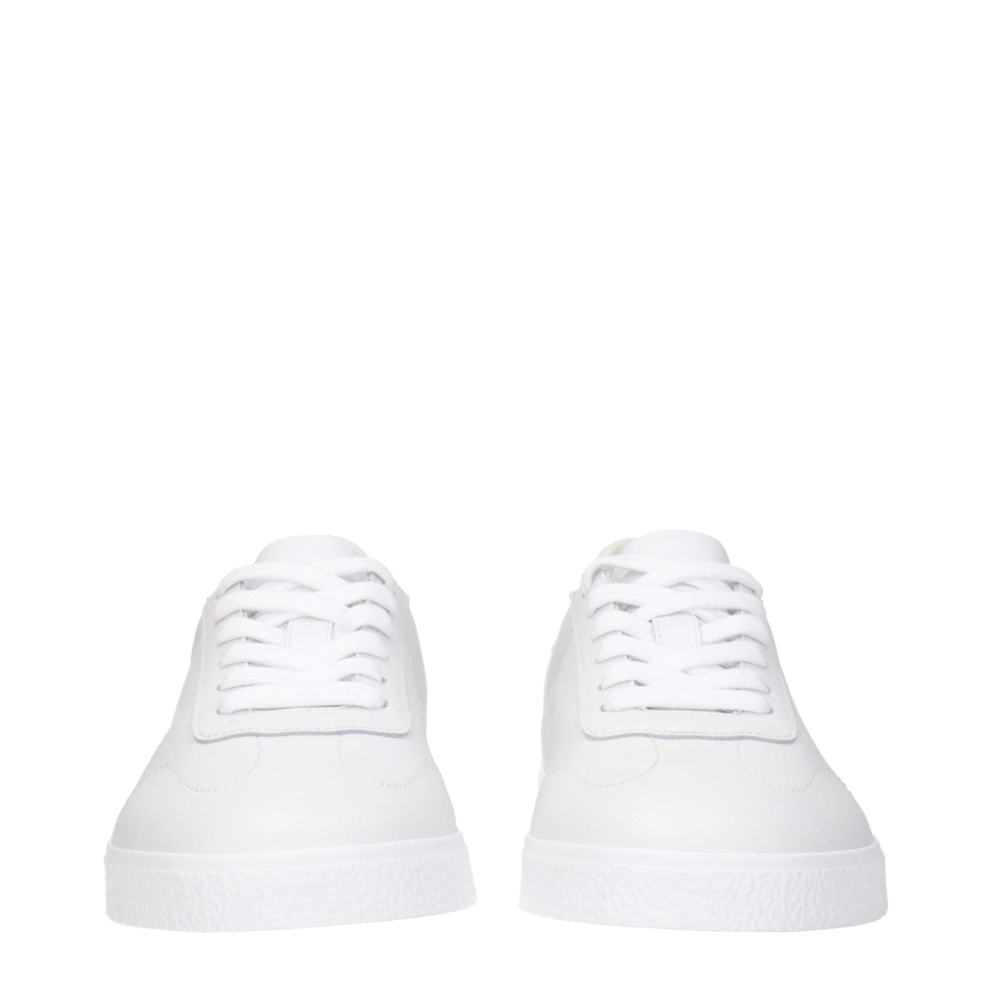 White Leather Low Top Sneakers