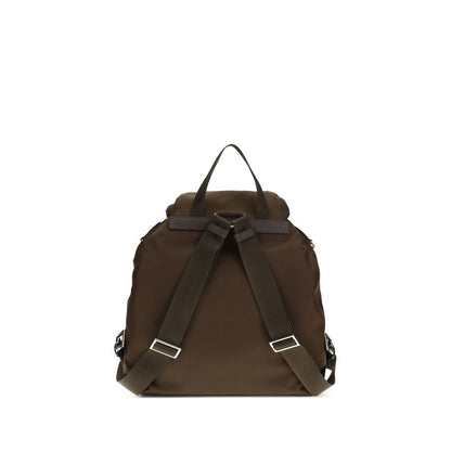 Brown Recycled Polyamide Backpack