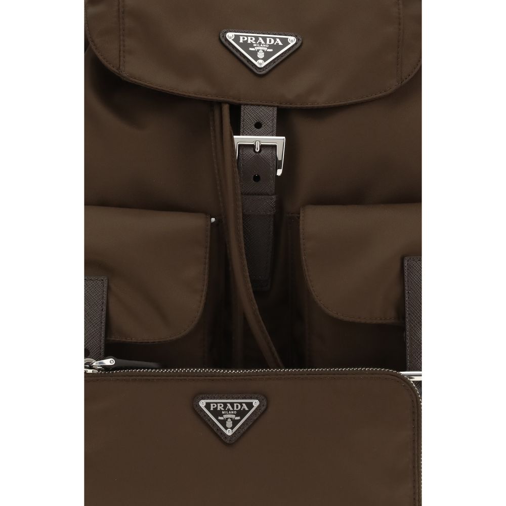 Brown Recycled Polyamide Backpack