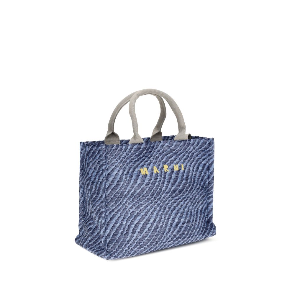 Blue Fabric Shoulder Bag