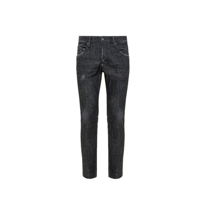 Black Cotton Slim Fit Jeans