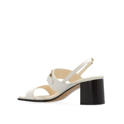 White Calfskin Platform Sandals