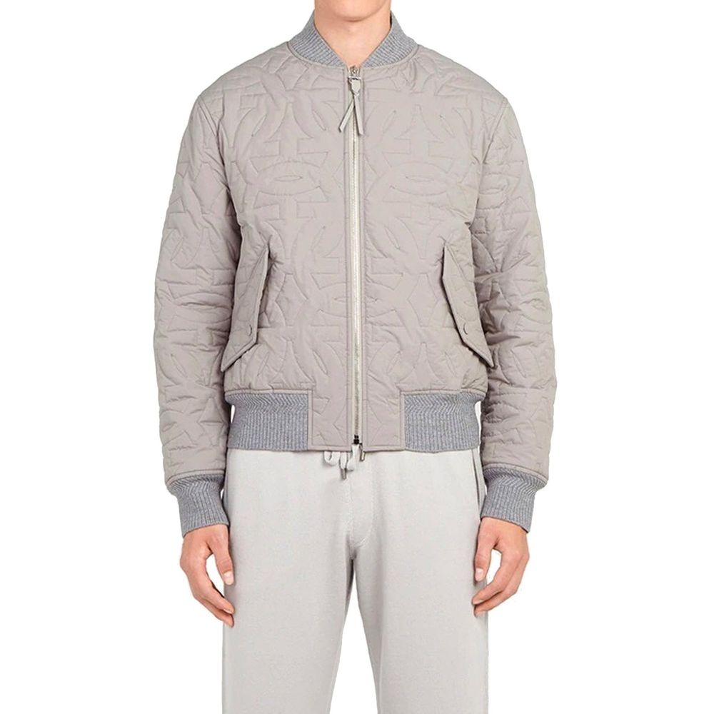 Gray Polyester Bomber