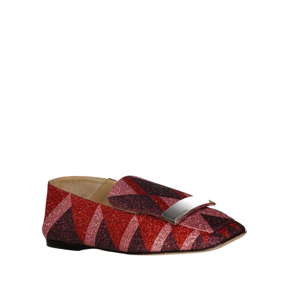 Multicolor Fabric Slip-On Loafers