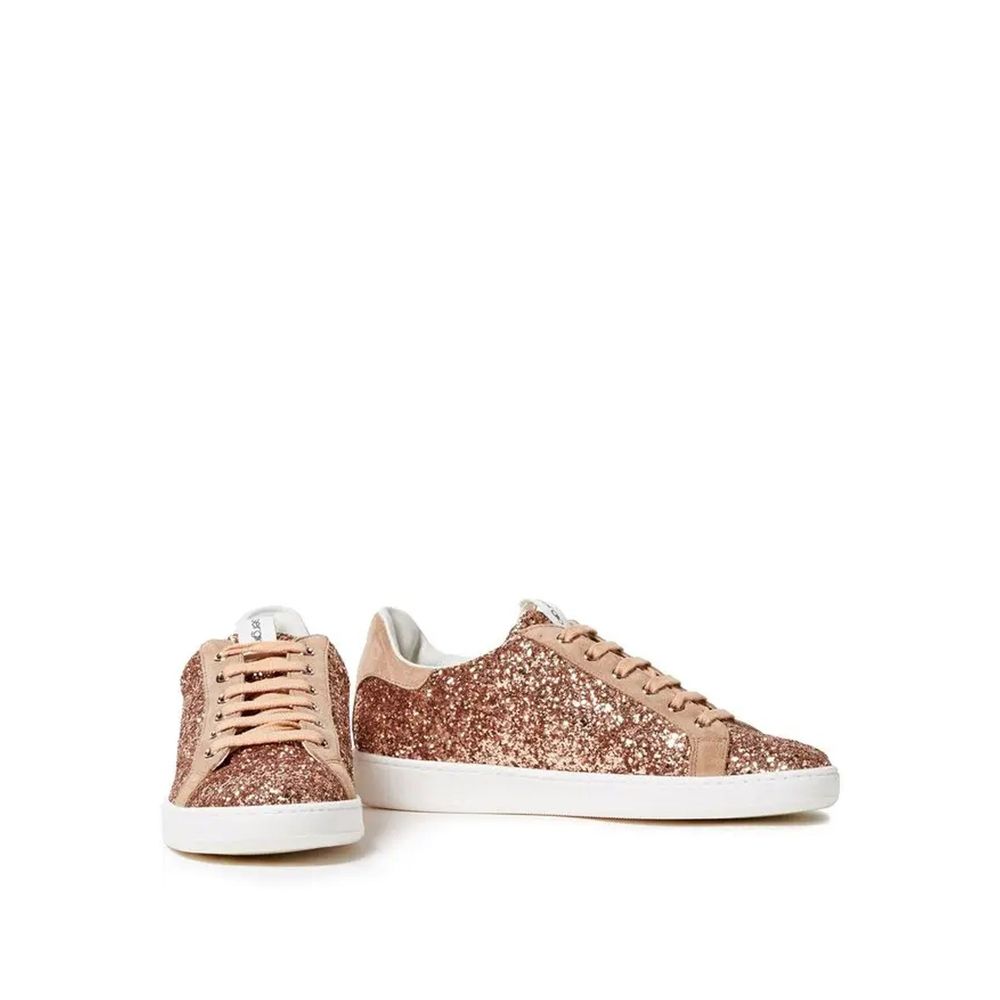 Rose Gold Fabric Low Top Sneakers