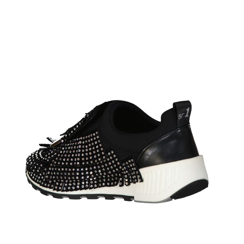 Black Fabric Athletic Sneakers