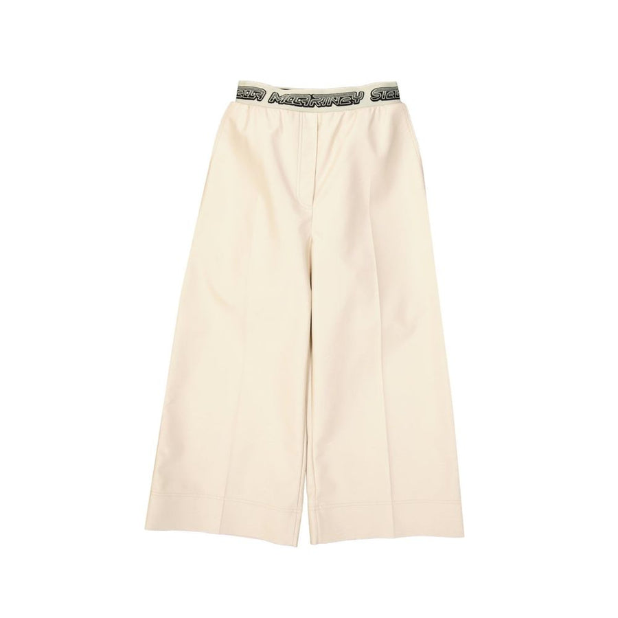Beige Viscose Cropped Pants