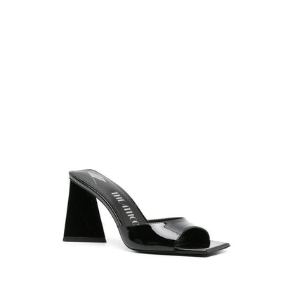Black Calfskin Platform Sandals