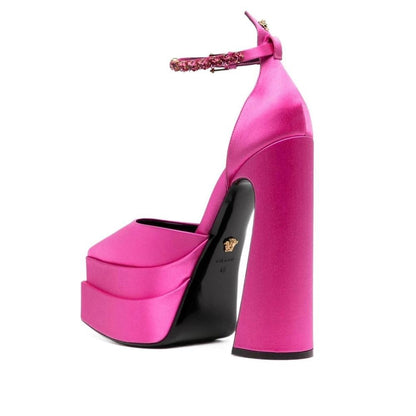 Multicolor Satin Platform Pumps