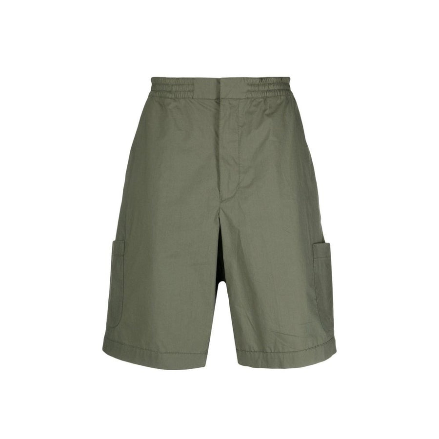 Bicolor Cotton Bermuda Shorts