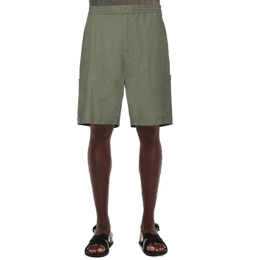Bicolor Cotton Bermuda Shorts