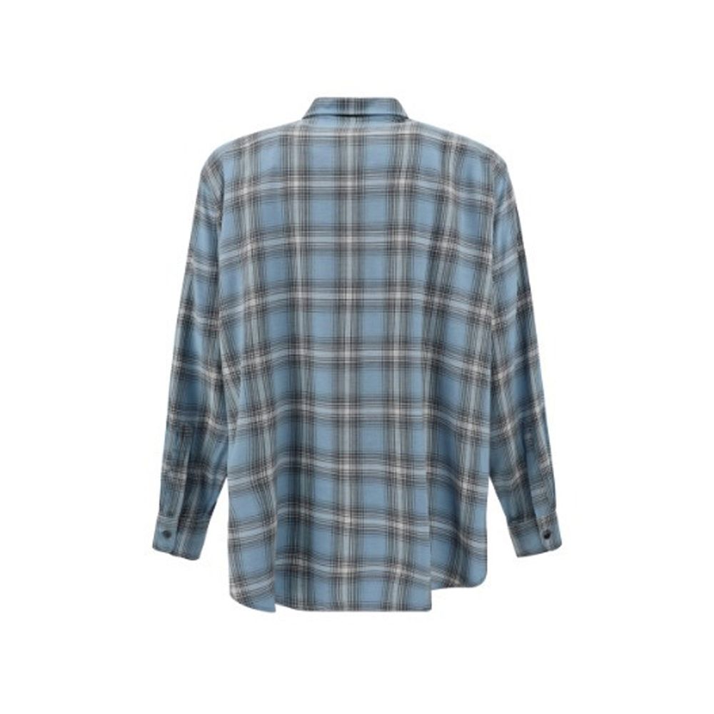 Blue Virgin Wool Pattern Shirt