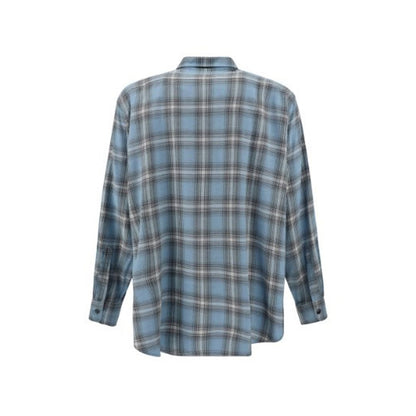Blue Virgin Wool Pattern Shirt