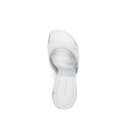 Silver Calfskin Mules