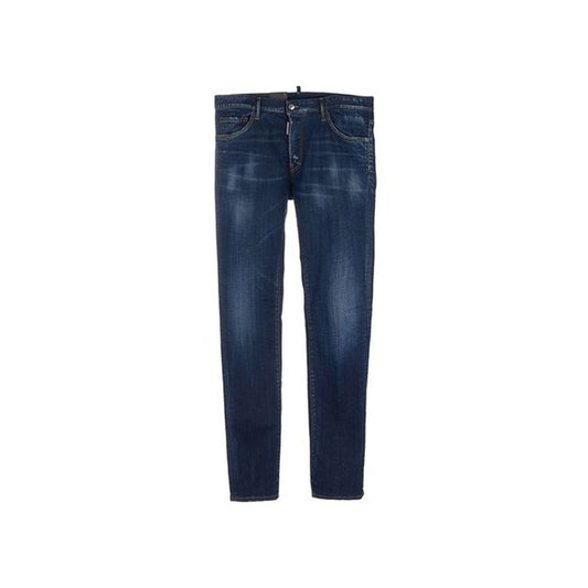 Blue Cotton Skinny Jeans