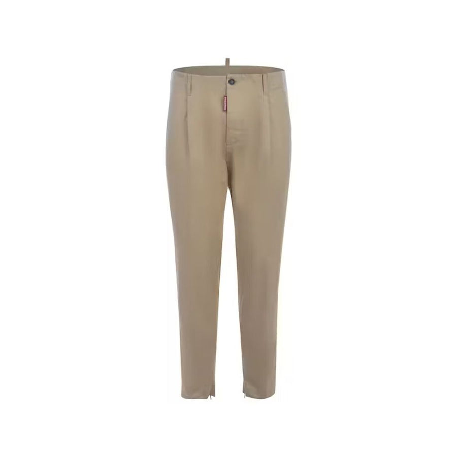 Beige Cotton Chino Pants