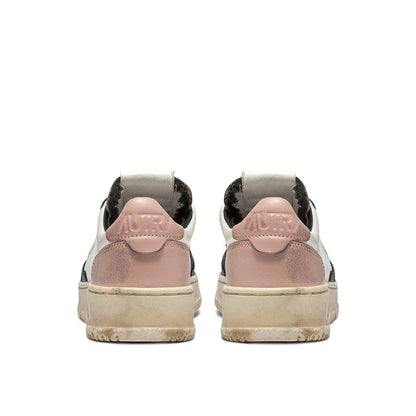 White Leather Low Top Sneakers