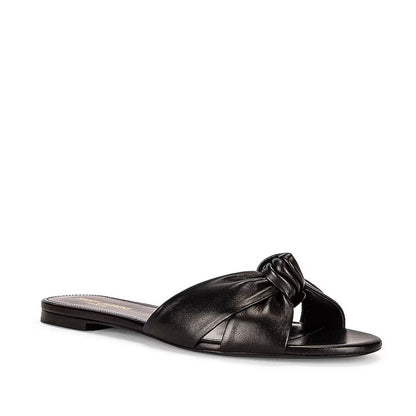 Black Calfskin Slides