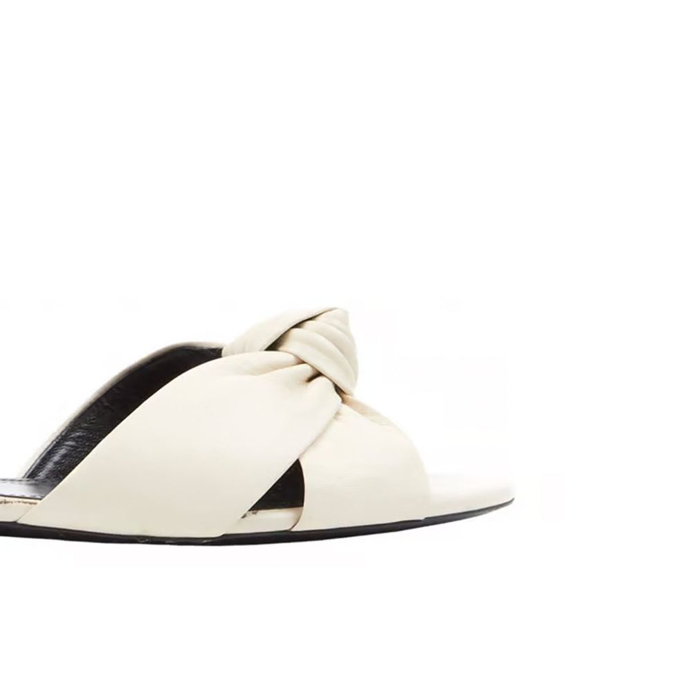 White Calfskin Slides