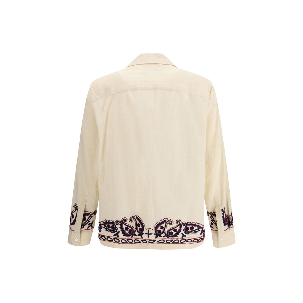 Cream Silk Pattern Shirt