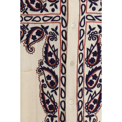 Cream Silk Pattern Shirt