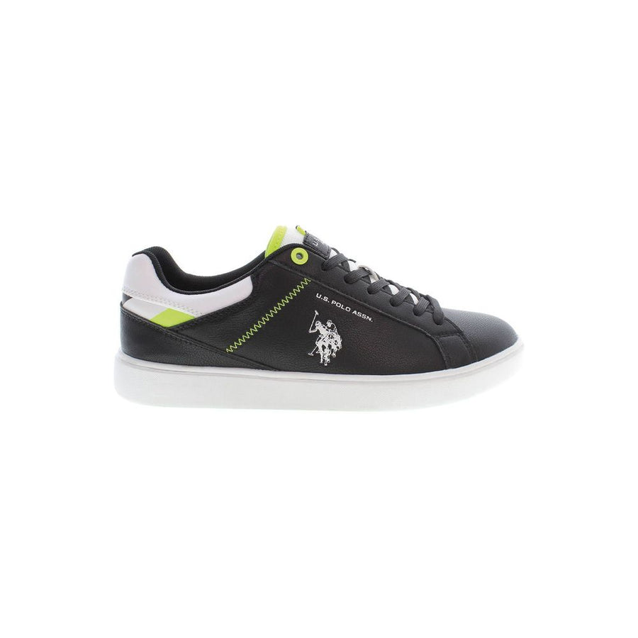 Black Polyester Low Top Sneakers