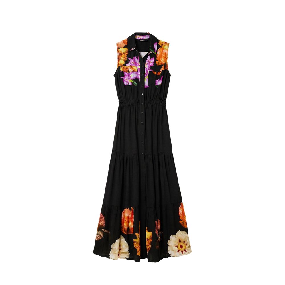 Black Viscose Casual Dress