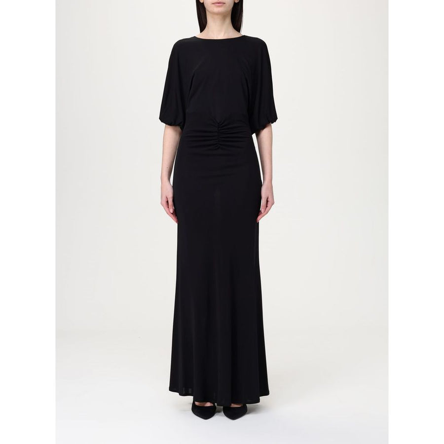 Black Elastane Casual Dress