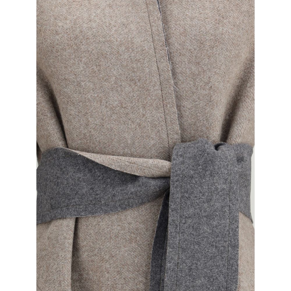 Beige Merino Wool Coat