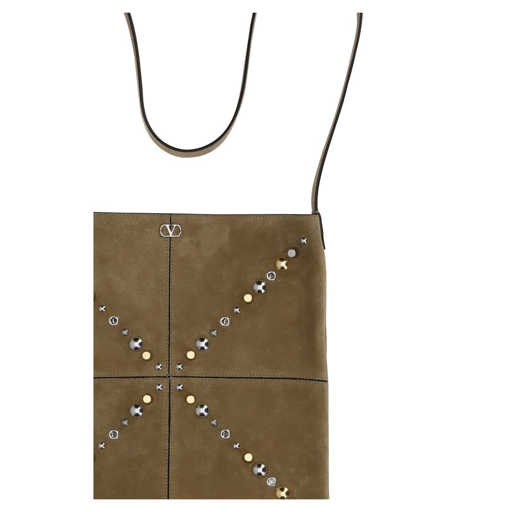 Beige Suede Leather Shoulder Bag