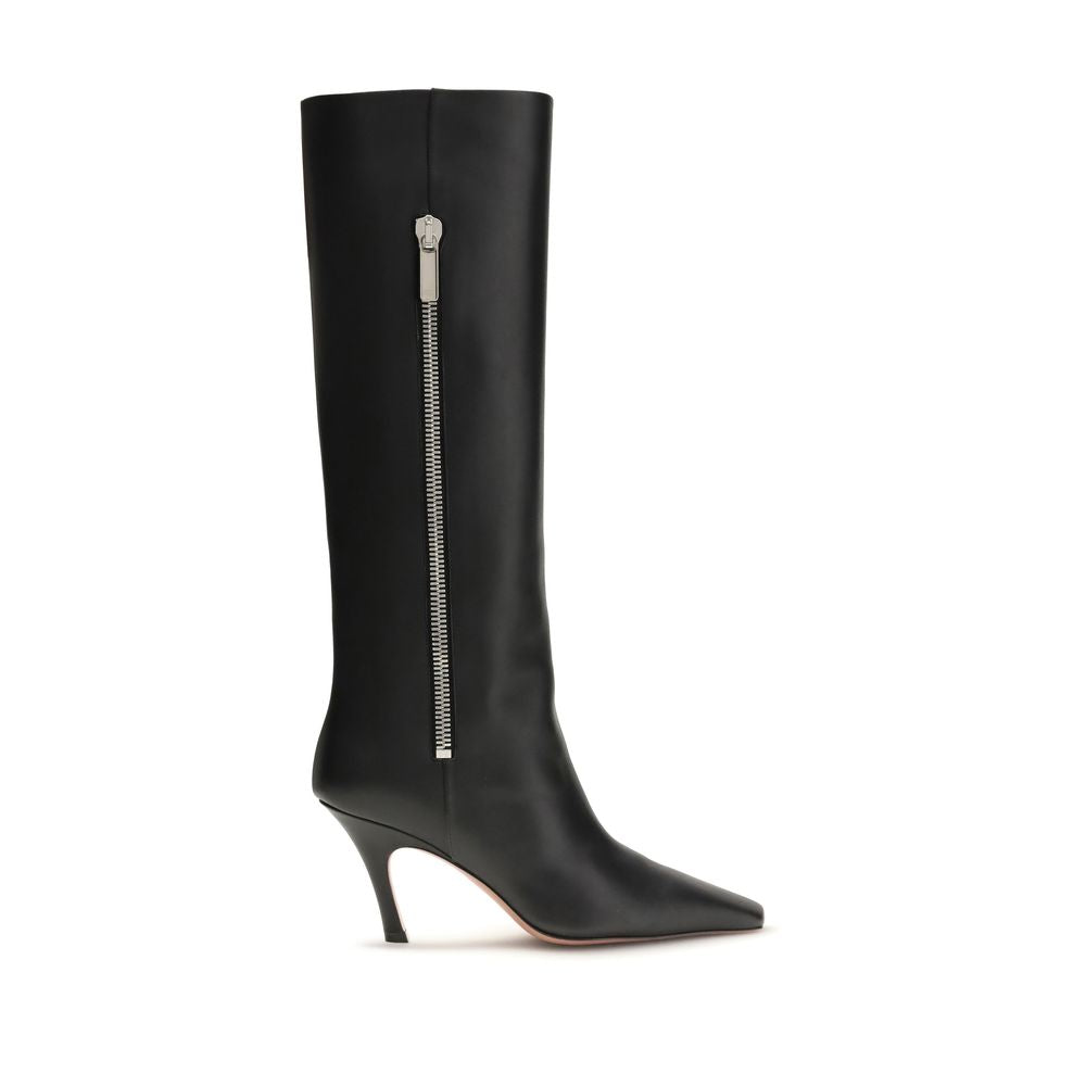 Black Calf Leather Bos Taurus High Heel Boots