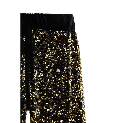 Gold Polyamide Casual Pants